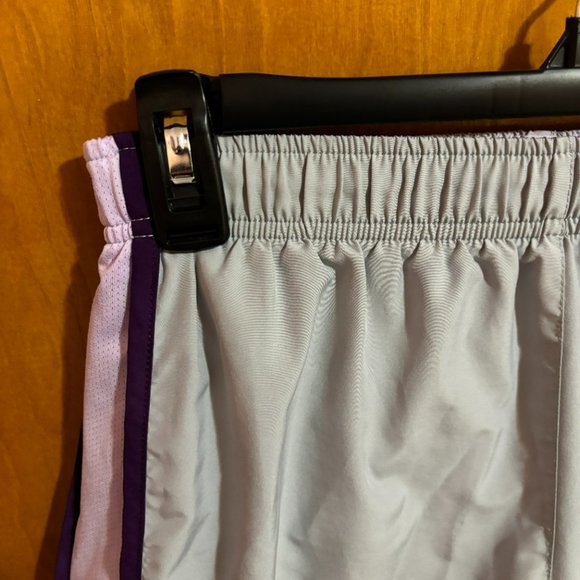 Nike Dri-Fit Athletic Workout Running Shorts, Grey & Purple, Women's Small - Picture 3 of 10